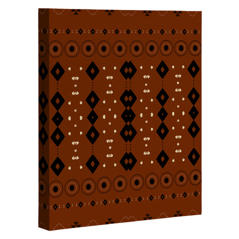 Sheila Wenzel-Ganny Rust Tribal Mud Cloth Art Canvas