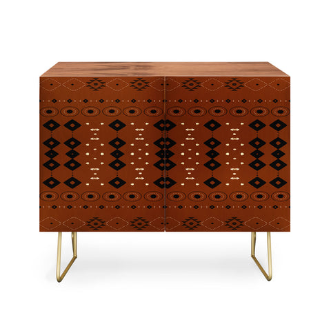Sheila Wenzel-Ganny Rust Tribal Mud Cloth Credenza