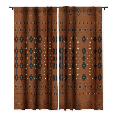 Sheila Wenzel-Ganny Rust Tribal Mud Cloth Blackout Non Repeat