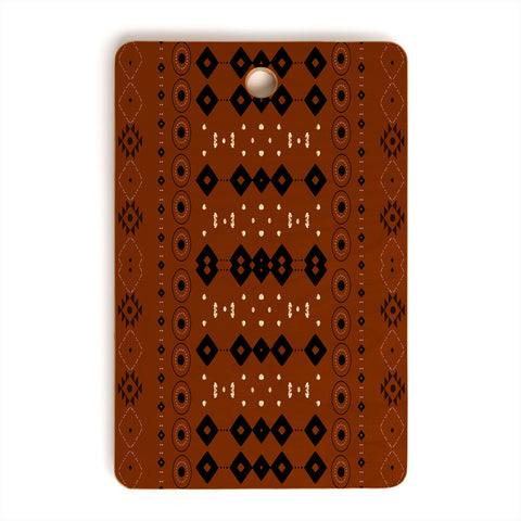 Sheila Wenzel-Ganny Rust Tribal Mud Cloth Cutting Board Rectangle