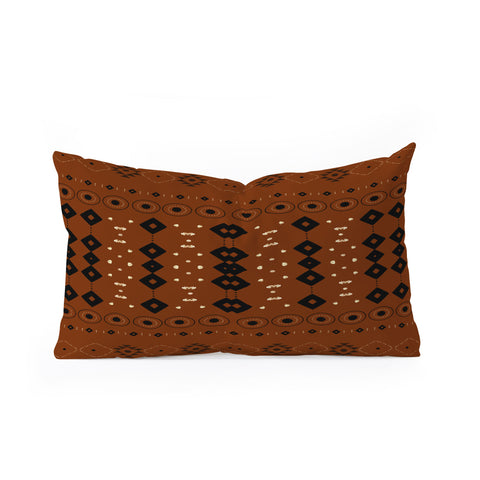 Sheila Wenzel-Ganny Rust Tribal Mud Cloth Oblong Throw Pillow