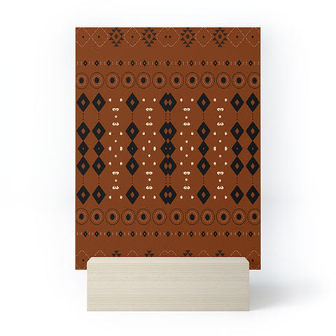 Sheila Wenzel-Ganny Rust Tribal Mud Cloth Mini Art Print