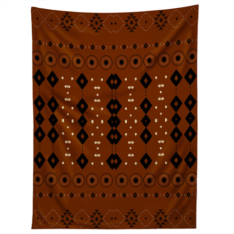 Sheila Wenzel-Ganny Rust Tribal Mud Cloth Tapestry