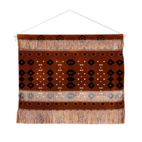 Sheila Wenzel-Ganny Rust Tribal Mud Cloth Wall Hanging Landscape