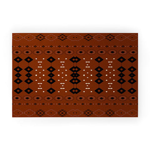 Sheila Wenzel-Ganny Rust Tribal Mud Cloth Welcome Mat