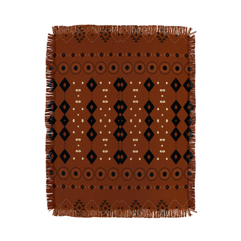 Sheila Wenzel-Ganny Rust Tribal Mud Cloth Throw Blanket