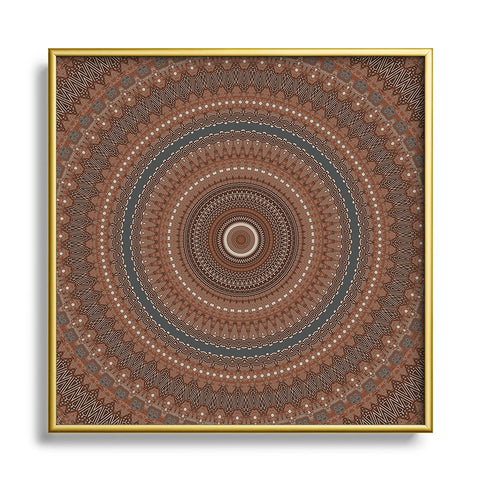 Sheila Wenzel-Ganny Rustic Boho Mandala Metal Square Framed Art Print