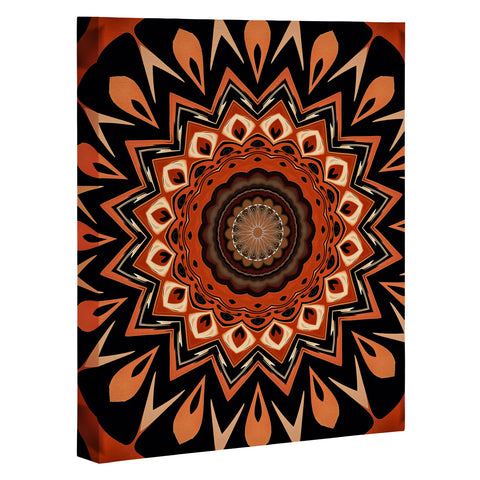 Sheila Wenzel-Ganny Rustic Orange Mandala Art Canvas