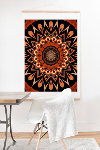 Sheila Wenzel-Ganny Rustic Orange Mandala Art Print And Hanger