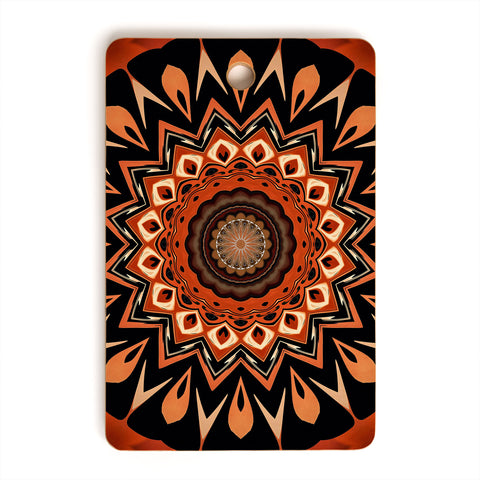 Sheila Wenzel-Ganny Rustic Orange Mandala Cutting Board Rectangle