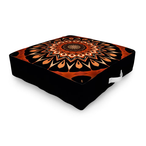 Sheila Wenzel-Ganny Rustic Orange Mandala Outdoor Floor Cushion