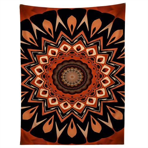 Sheila Wenzel-Ganny Rustic Orange Mandala Tapestry