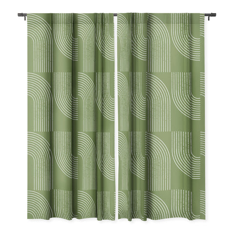 Sheila Wenzel-Ganny Sage Green Minimalist Blackout Window Curtain