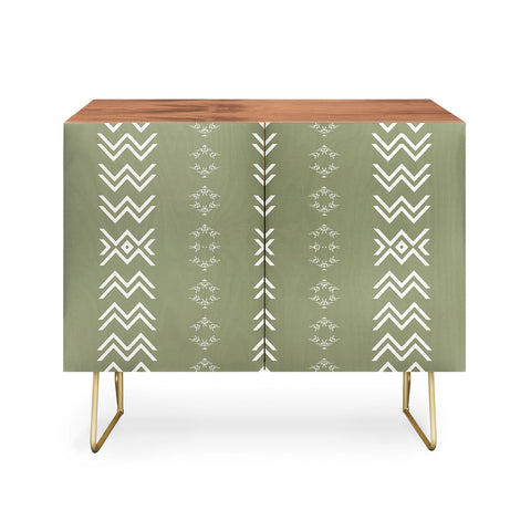 Sheila Wenzel-Ganny Sage Minimalist Mudcloth Credenza