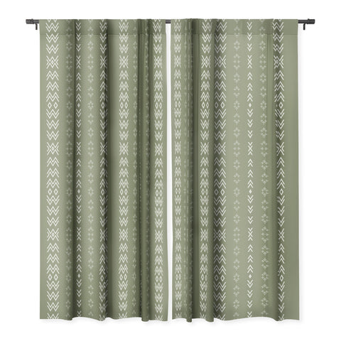 Sheila Wenzel-Ganny Sage Minimalist Mudcloth Blackout Window Curtain