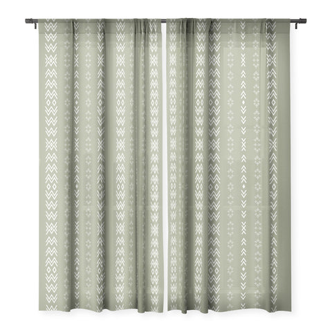 Sheila Wenzel-Ganny Sage Minimalist Mudcloth Sheer Window Curtain