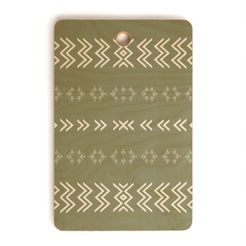 Sheila Wenzel-Ganny Sage Minimalist Mudcloth Cutting Board Rectangle