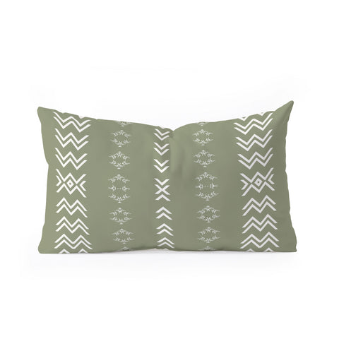 Sheila Wenzel-Ganny Sage Minimalist Mudcloth Oblong Throw Pillow