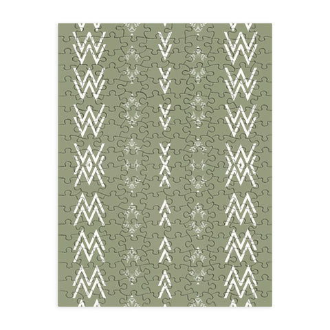 Sheila Wenzel-Ganny Sage Minimalist Mudcloth Puzzle