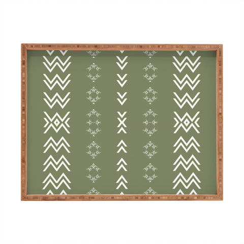 Sheila Wenzel-Ganny Sage Minimalist Mudcloth Rectangular Tray