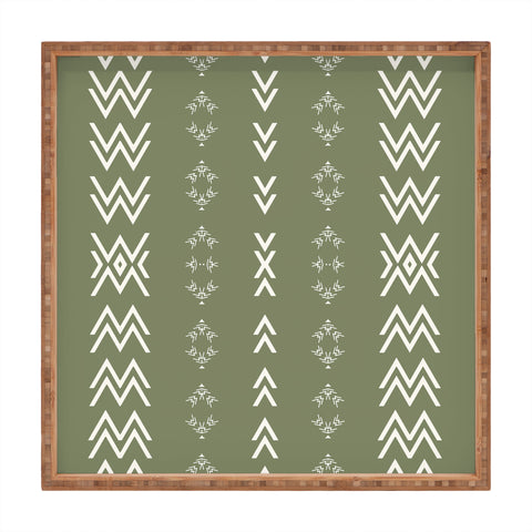 Sheila Wenzel-Ganny Sage Minimalist Mudcloth Square Tray