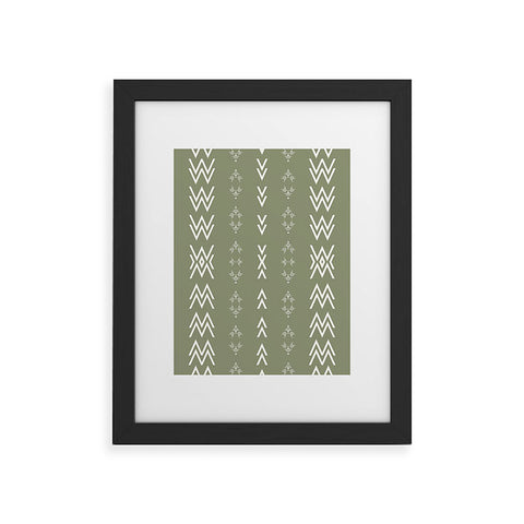 Sheila Wenzel-Ganny Sage Minimalist Mudcloth Framed Art Print