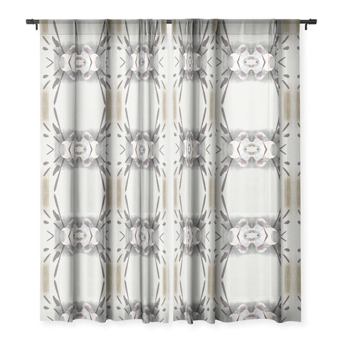 Sheila Wenzel-Ganny Serene Floral Abstract Sheer Window Curtain