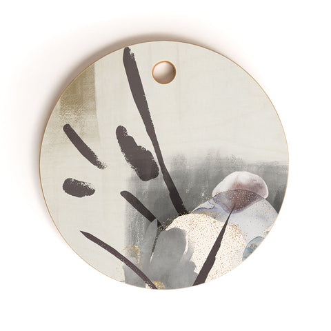 Sheila Wenzel-Ganny Serene Floral Abstract Cutting Board Round