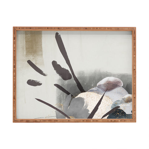 Sheila Wenzel-Ganny Serene Floral Abstract Rectangular Tray