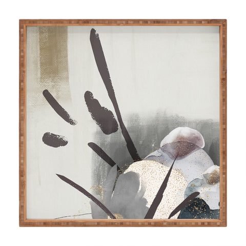 Sheila Wenzel-Ganny Serene Floral Abstract Square Tray