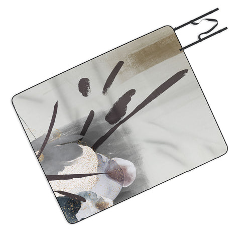 Sheila Wenzel-Ganny Serene Floral Abstract Outdoor Blanket