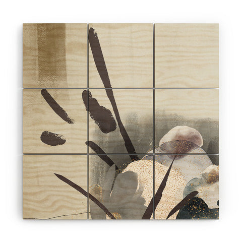 Sheila Wenzel-Ganny Serene Floral Abstract Wood Wall Mural