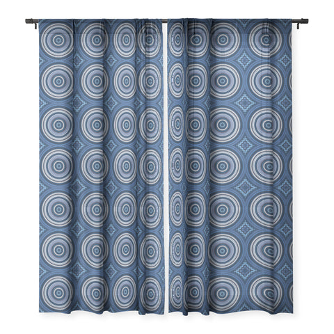 Sheila Wenzel-Ganny Shades of Blue Mandala Sheer Window Curtain