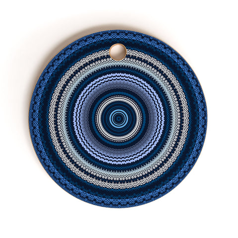 Sheila Wenzel-Ganny Shades of Blue Mandala Cutting Board Round