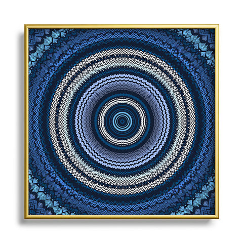 Sheila Wenzel-Ganny Shades of Blue Mandala Metal Square Framed Art Print