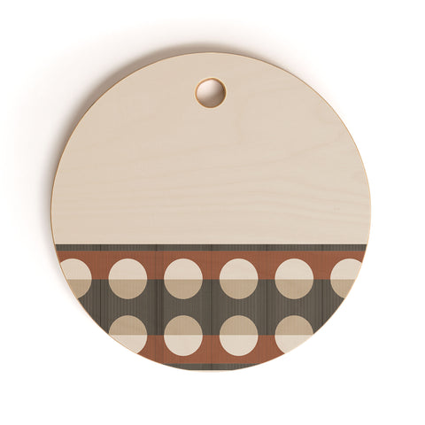 Sheila Wenzel-Ganny Sienna Minimalist Dot Stripes Cutting Board Round