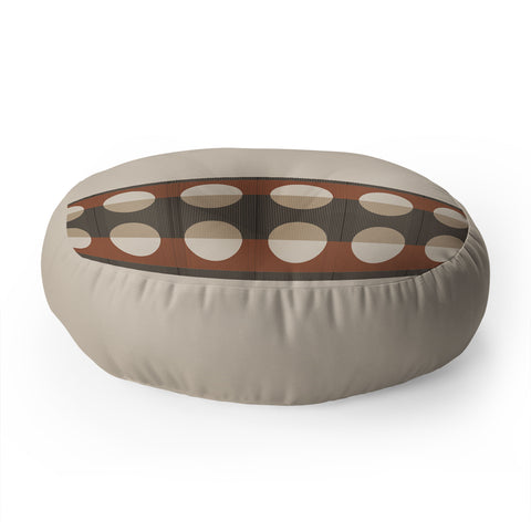 Sheila Wenzel-Ganny Sienna Minimalist Dot Stripes Floor Pillow Round