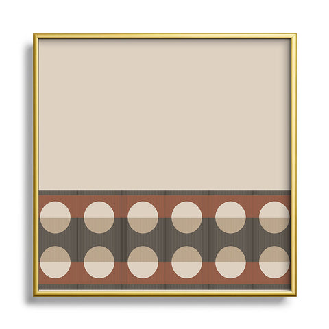 Sheila Wenzel-Ganny Sienna Minimalist Dot Stripes Metal Square Framed Art Print