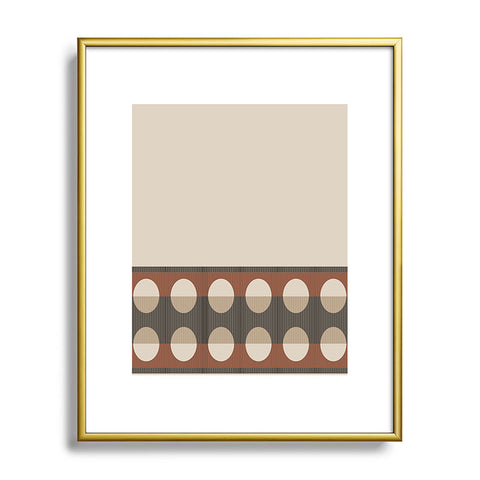 Sheila Wenzel-Ganny Sienna Minimalist Dot Stripes Metal Framed Art Print