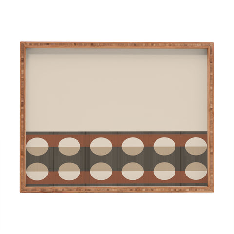 Sheila Wenzel-Ganny Sienna Minimalist Dot Stripes Rectangular Tray