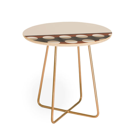Sheila Wenzel-Ganny Sienna Minimalist Dot Stripes Round Side Table