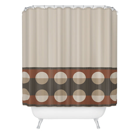 Sheila Wenzel-Ganny Sienna Minimalist Dot Stripes Shower Curtain