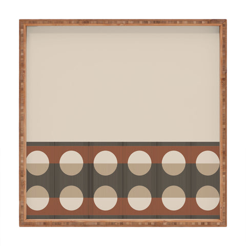Sheila Wenzel-Ganny Sienna Minimalist Dot Stripes Square Tray