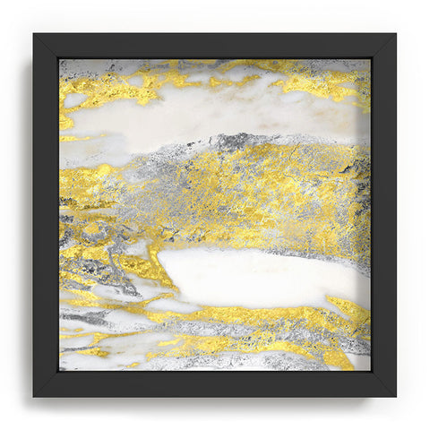 Sheila Wenzel-Ganny Silver and Gold Marble Design Recessed Framing Square