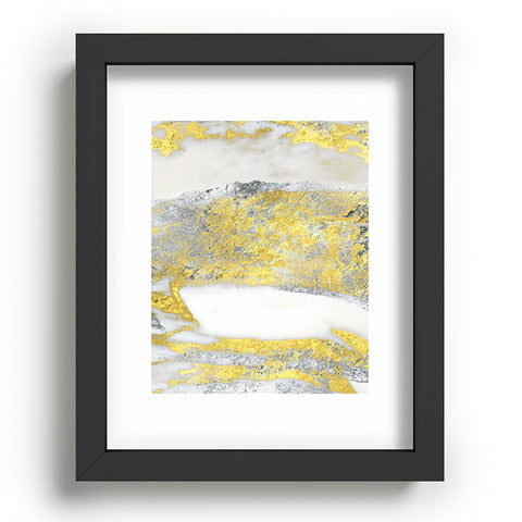 Sheila Wenzel-Ganny Silver and Gold Marble Design Recessed Framing Rectangle