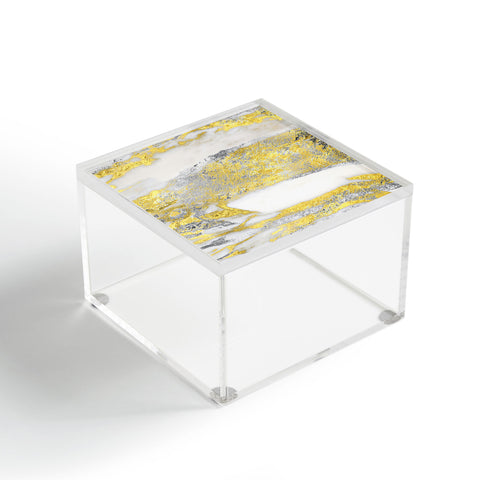 Sheila Wenzel-Ganny Silver and Gold Marble Design Acrylic Box