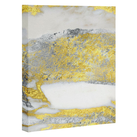 Sheila Wenzel-Ganny Silver and Gold Marble Design Art Canvas