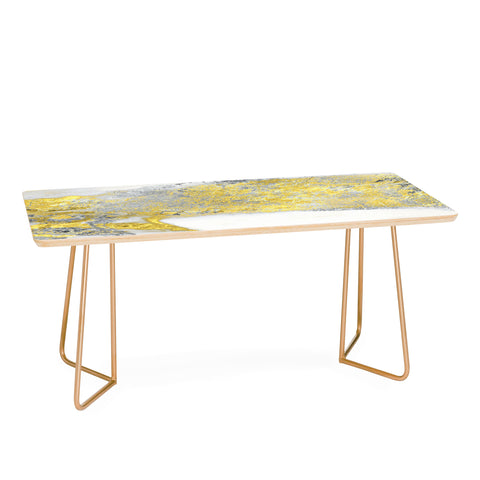 Sheila Wenzel-Ganny Silver and Gold Marble Design Coffee Table