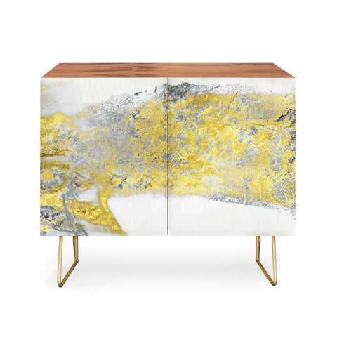 Sheila Wenzel-Ganny Silver and Gold Marble Design Credenza