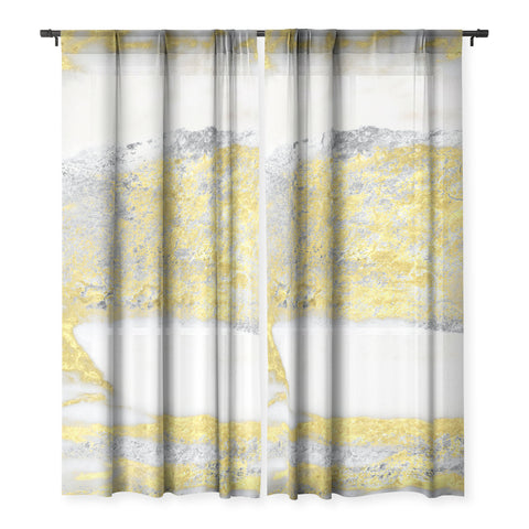 Sheila Wenzel-Ganny Silver and Gold Marble Design Sheer Non Repeat